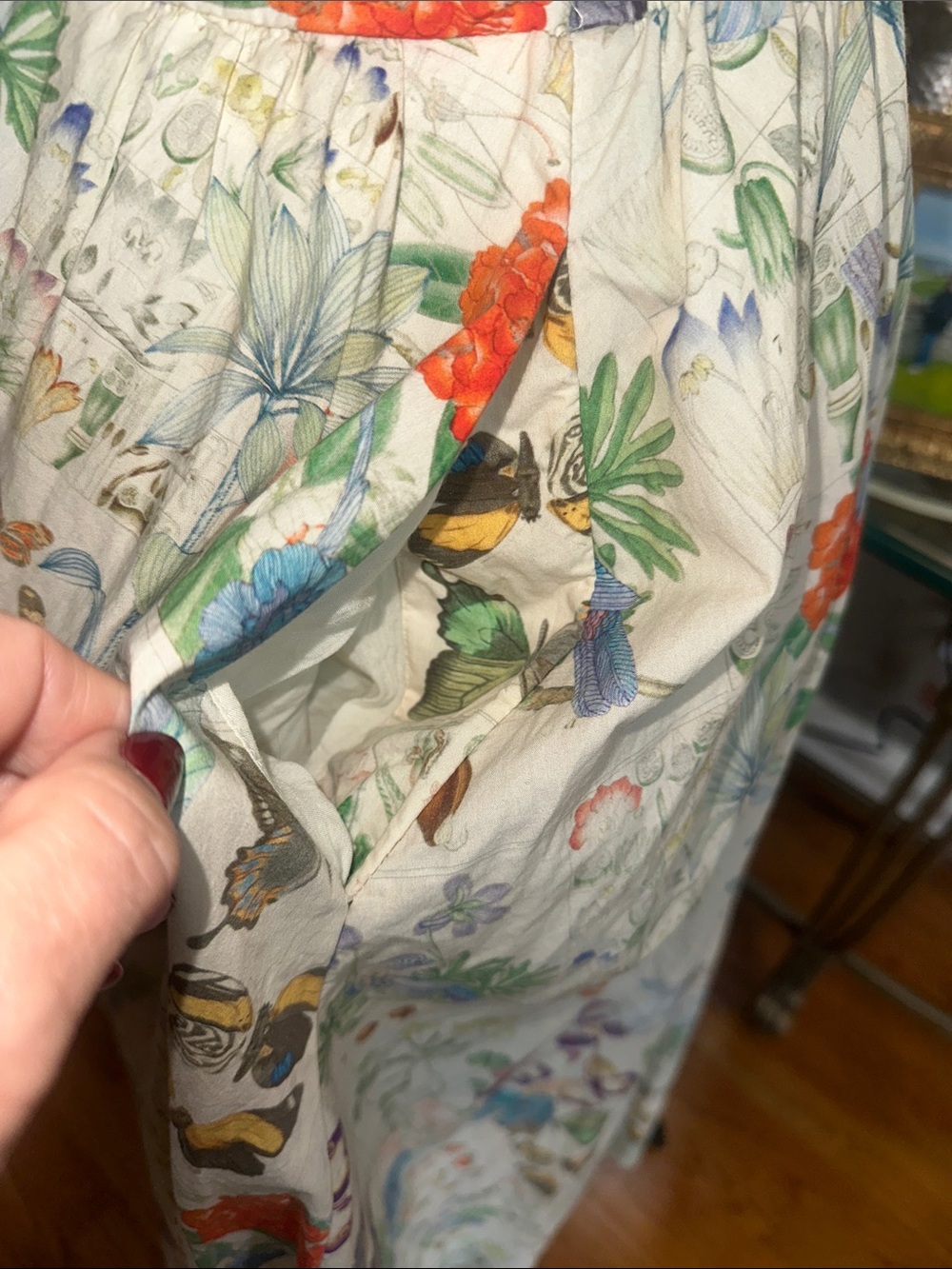 Anthropologie Katerina Button-Front Dress Floral Butterfly Print EUC small - Picture 6 of 16